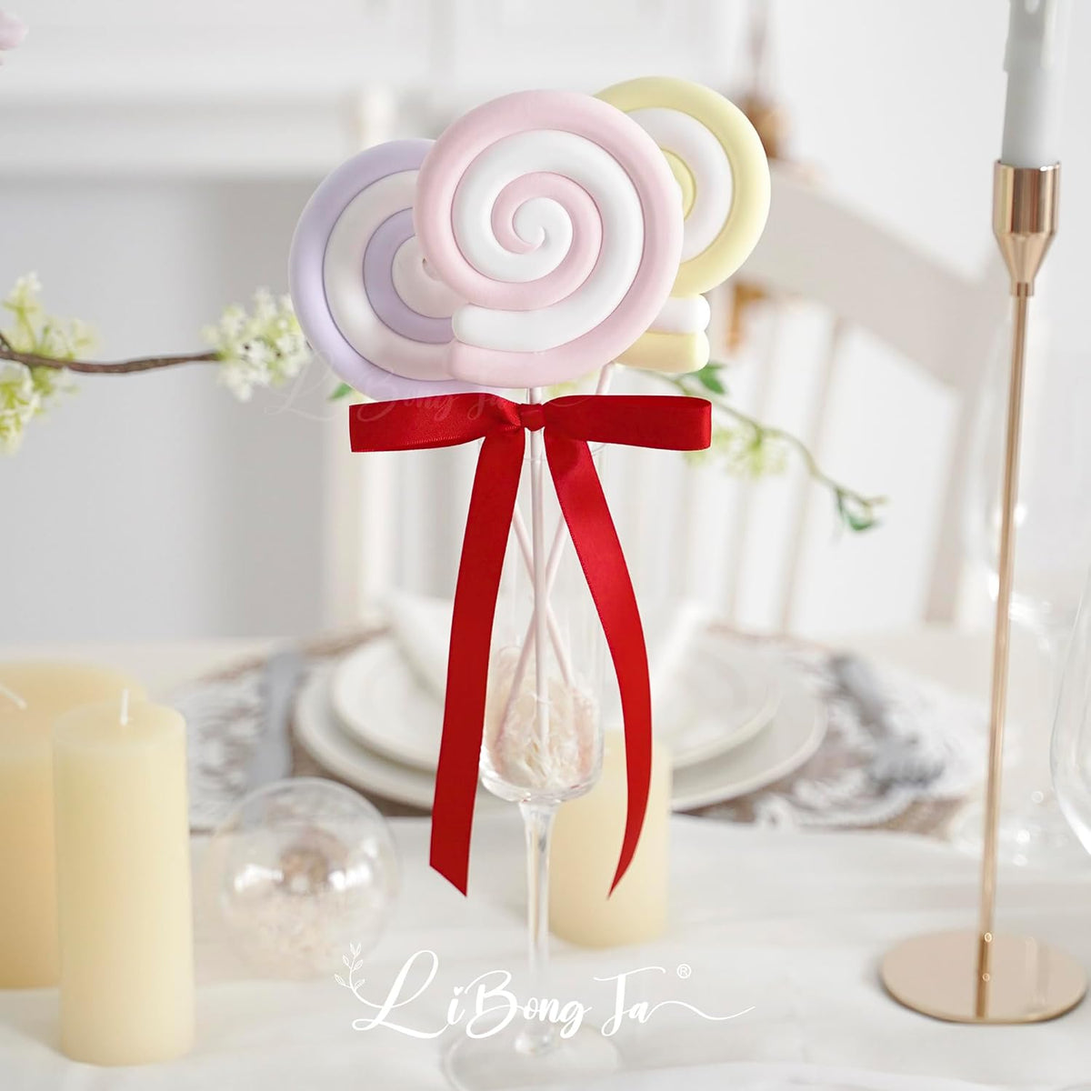 50 PCs Red Bow 5 Inch Long Tail Bows for Gift Wrapping, Easter Bow Party Decorations, Twist Tie