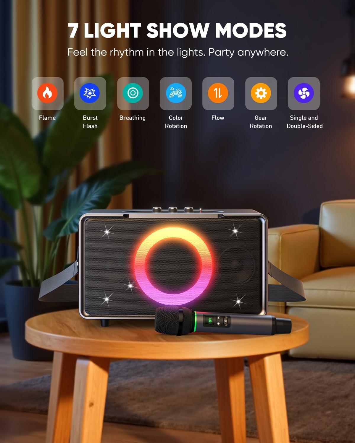 GFEEN Portable Bluetooth Speaker: 200W Peak, Deep Bass, 15H Playtime, Large Party Wireless