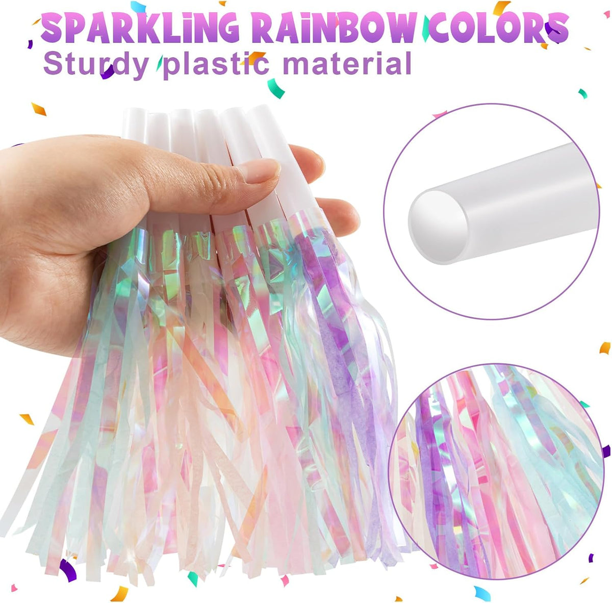 72 pcs Party Blowers, Noise Makers Glitter Metallic Fringed Party Horns for Birthday Blow Horns
