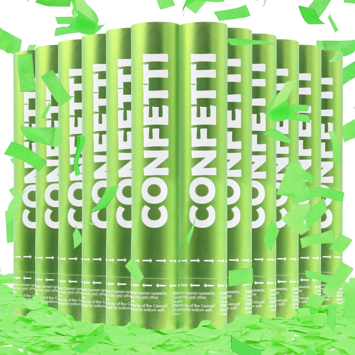 Confetti Cannon Green Biodegradable Confetti Poppers 12Pack Party Poppers Confetti Shooters Green