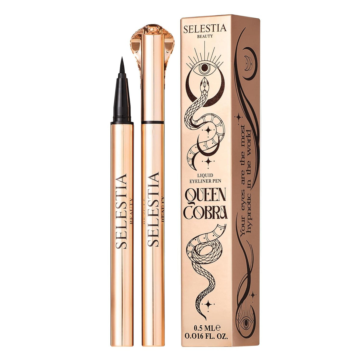 Black Liquid Eyeliner Pencil Queen Cobra – Long-Lasting – Quick-Drying, No Flaking – Thin