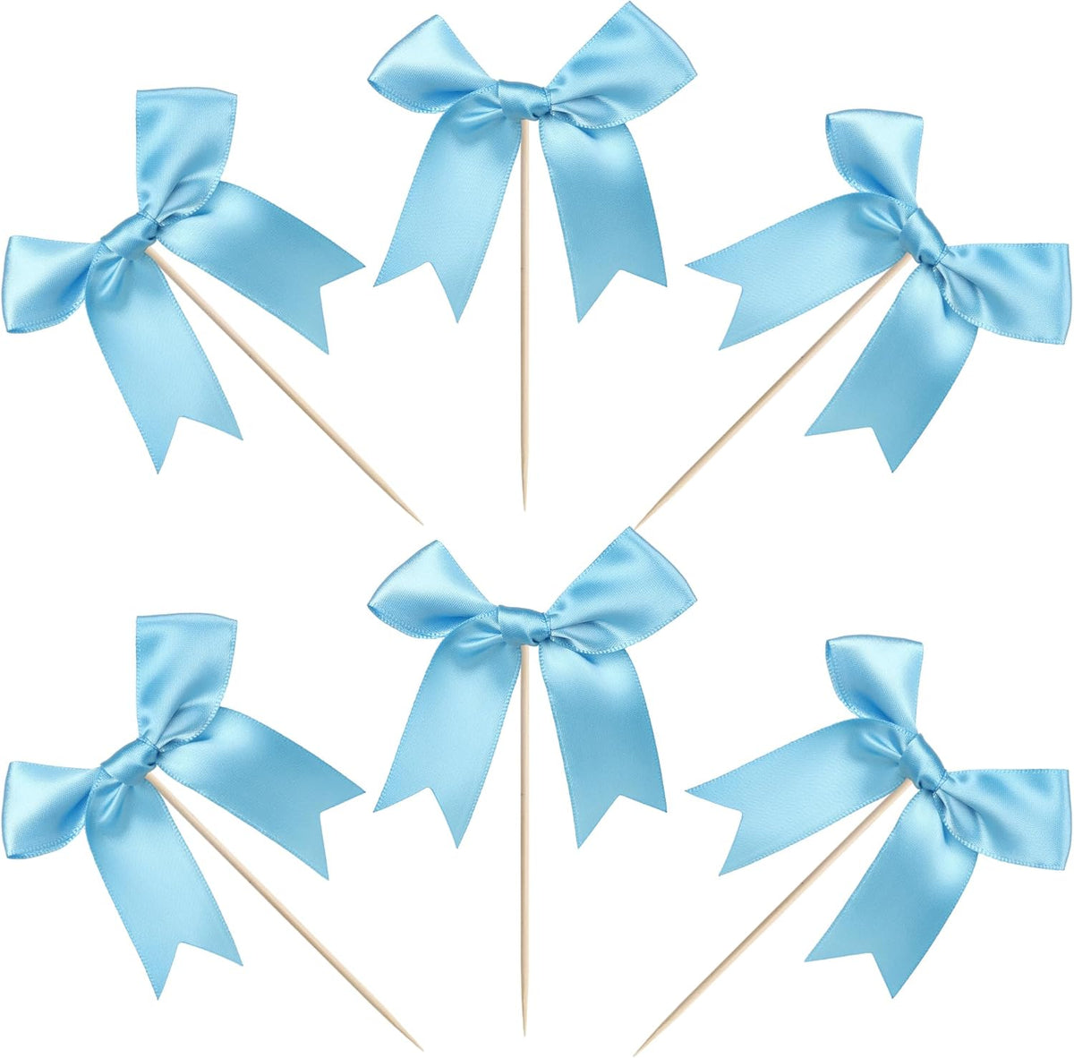 24 PCS Bow Cupcake Toppers Bowknot Cake Toppers Bow Girls Birthday Cake Decorations Bow Cake