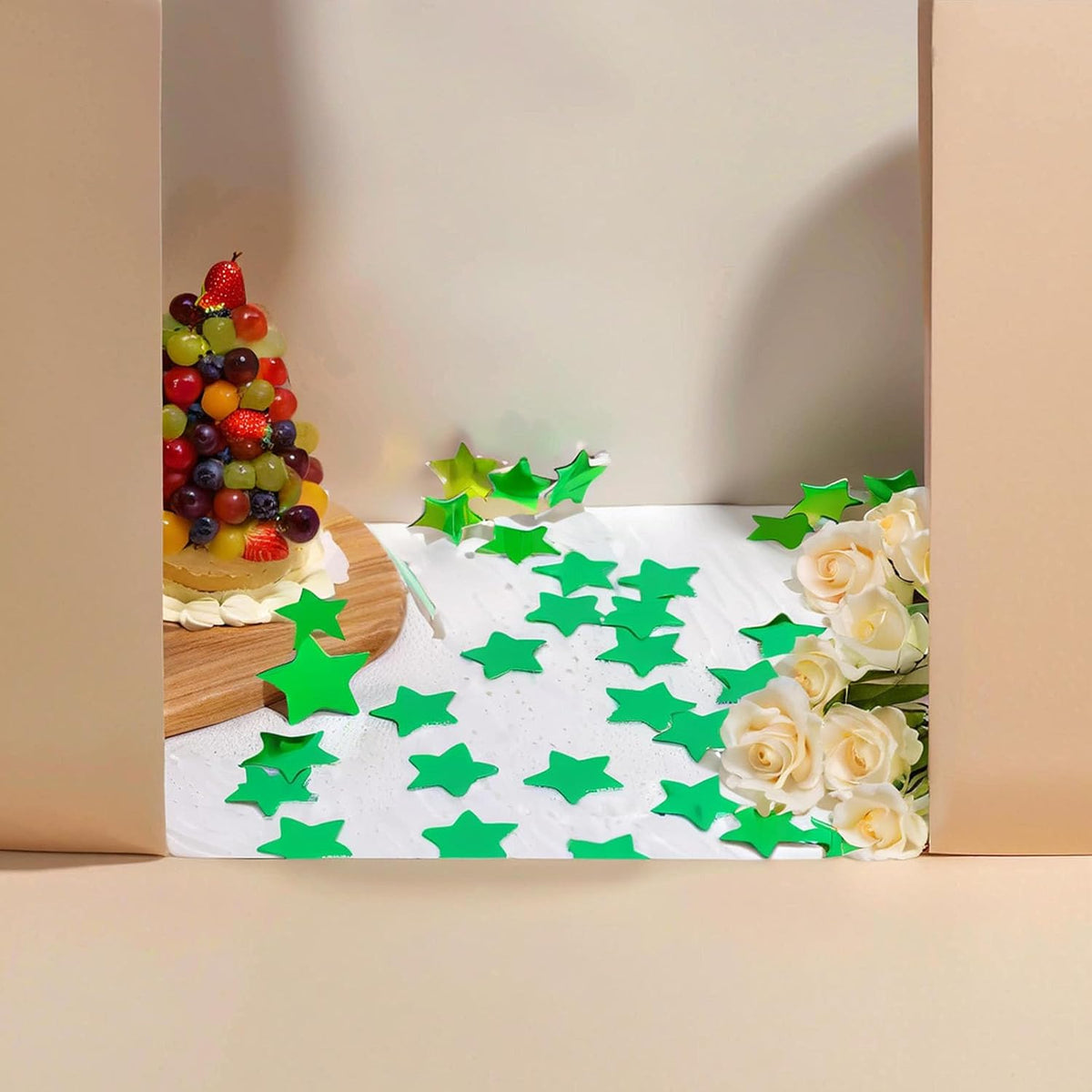 Green Star Confetti - 60g (2.11OZ) Glitter Stars Table Confetti for St. Patrick’s Day, Spring