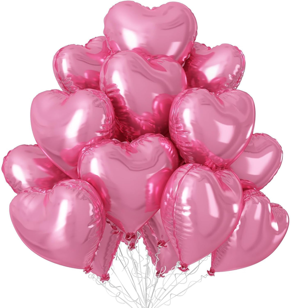 Pink Heart Balloons,12Pcs 18 Inch Light Pink Helium Foil Love Heart Shaped Balloons for Girls Party