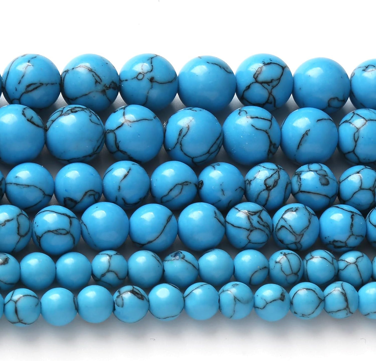 River Stone Blue Turquoise Stone Beads for Jewelry Making DIY Craft Gemstone Beads Kit (4mm, 88pcs)