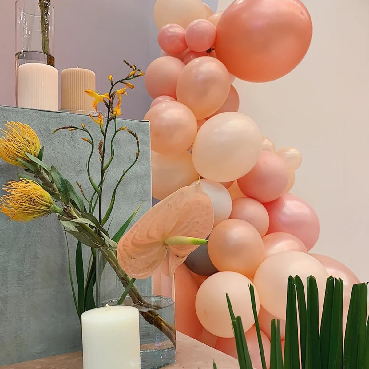 90pack Coral Red Balloons Different Size 18/12/10/5 Inch Coral Red Balloon Garland Arch Kit for