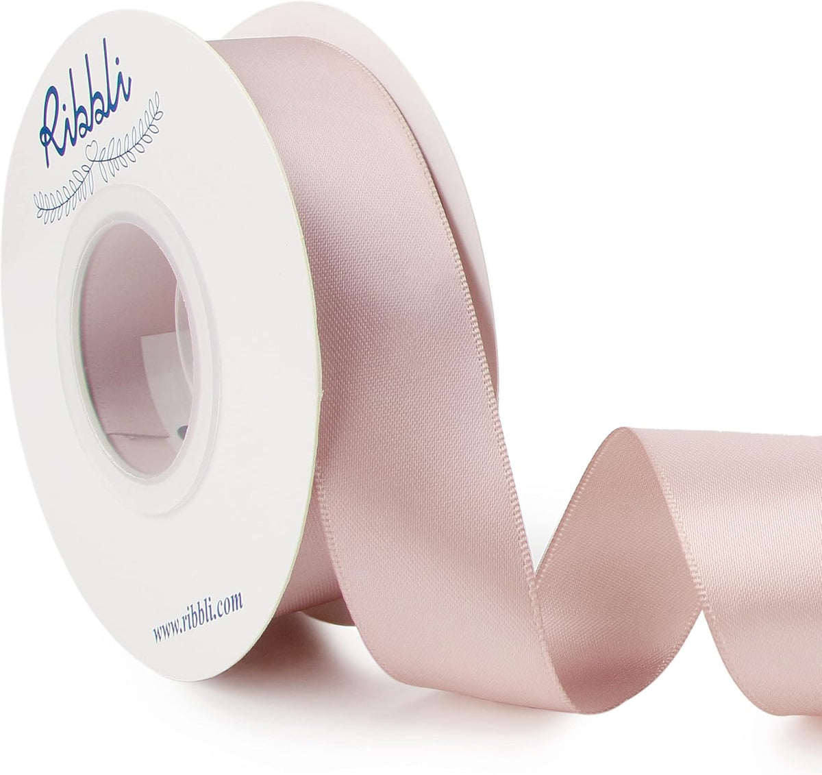 Ribbli Vanilla Double Faced Satin Ribbon,1” x Continuous 25 Yards,Use for Craft Bows Bouquet, Gift
