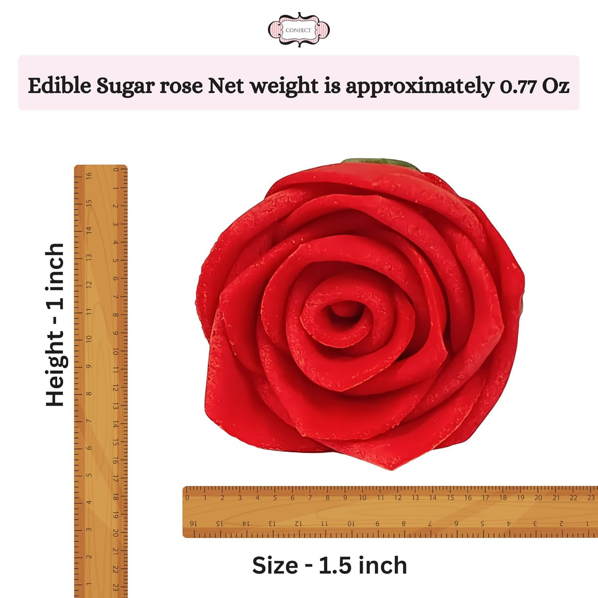 Confect Edible Rose Toppers – Confect Edible Ombre Rose Toppers – Pack of 12 Cupcake & Doughnut