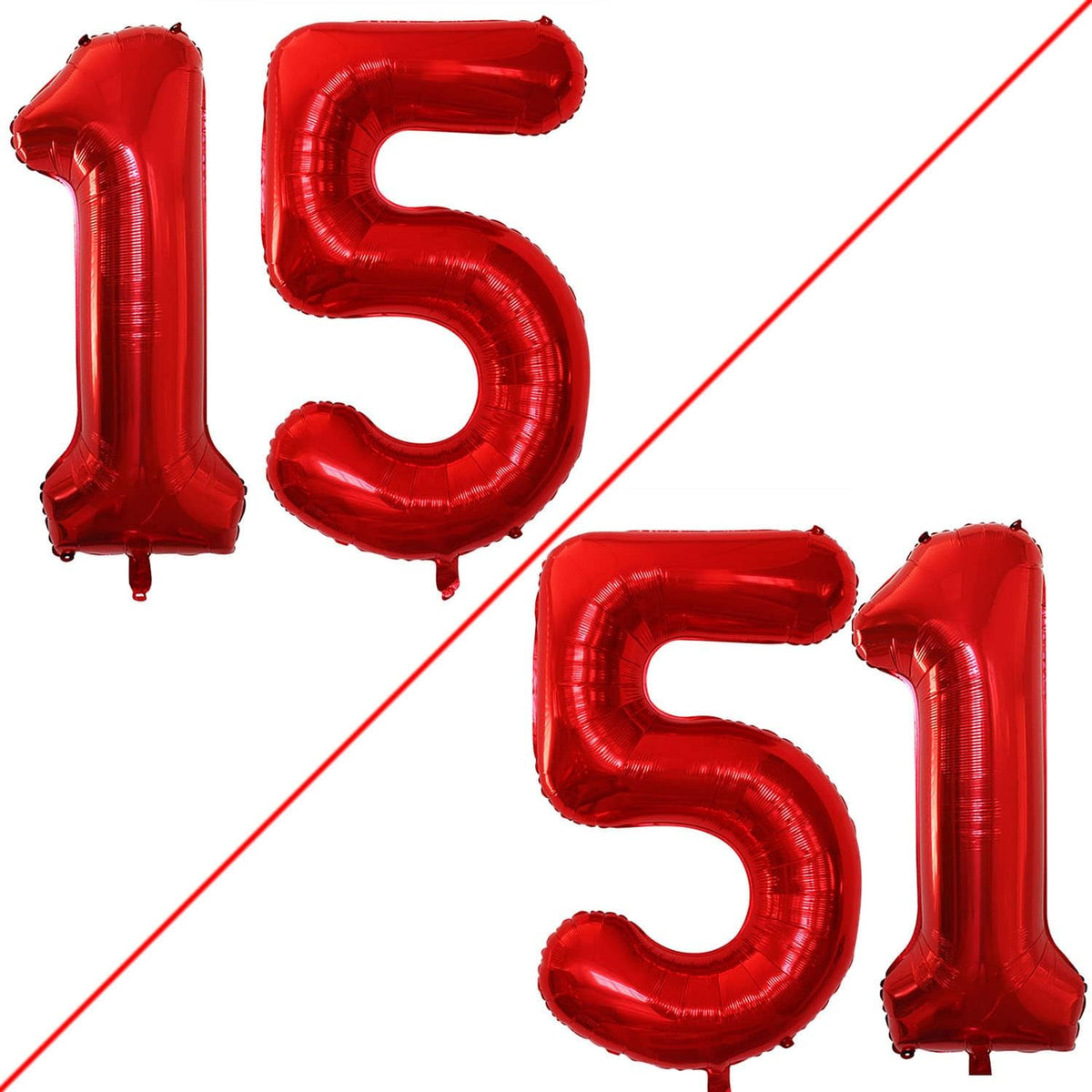 GOER Number 15 Balloons for 15th Birthday Sweet 15 Party Decorations,42 Inch Jumbo Foil Helium 51