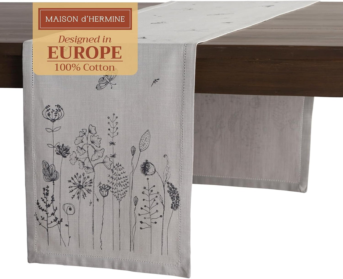 Maison d' Hermine Table Runner 100% Cotton Single Layer Table Runners 72 inches Long Decorative for