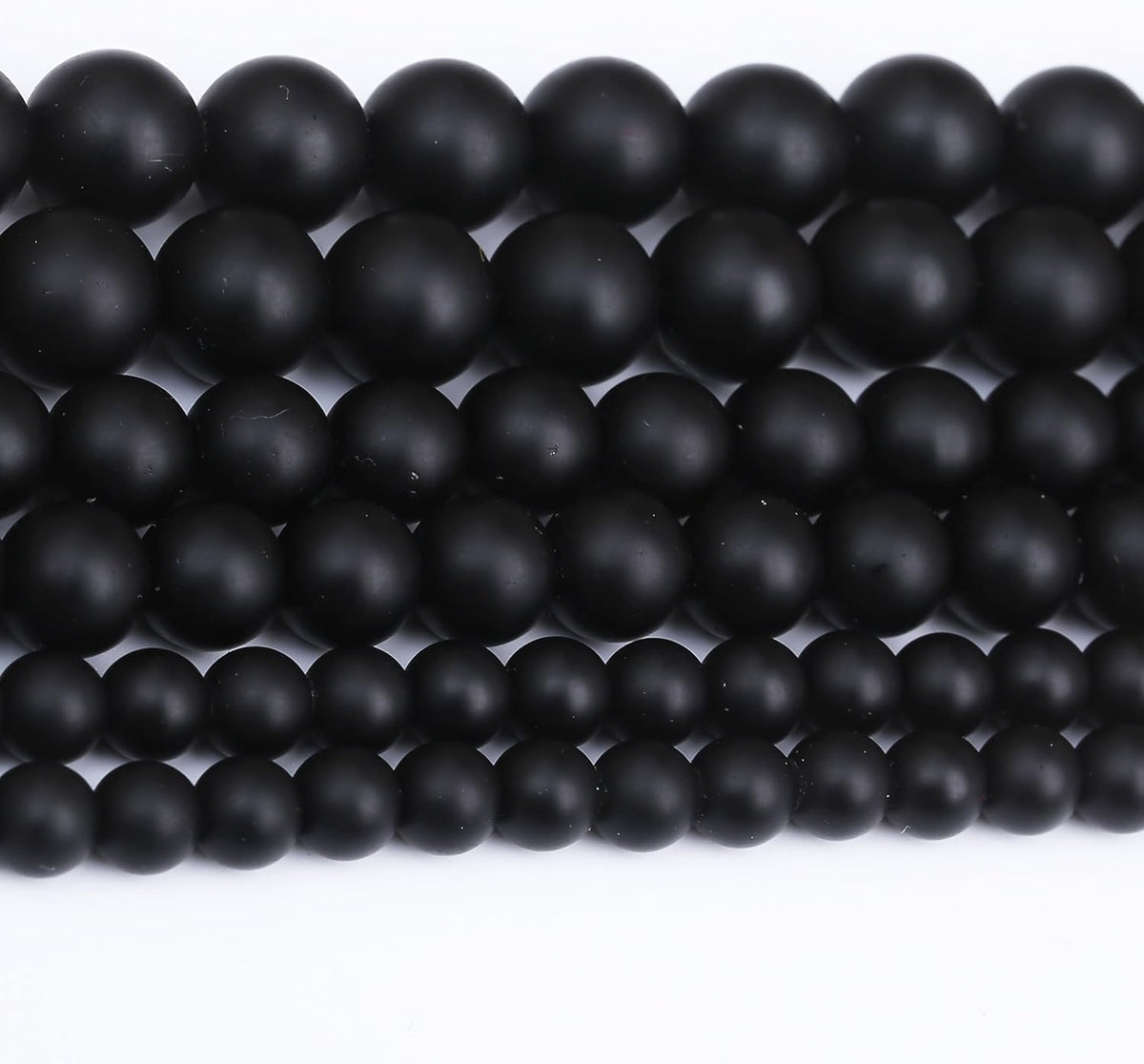 Natural Frosted Black Glass Stone Beads Gemstone Round Crystal Energy Jade Beads Stone Beads for