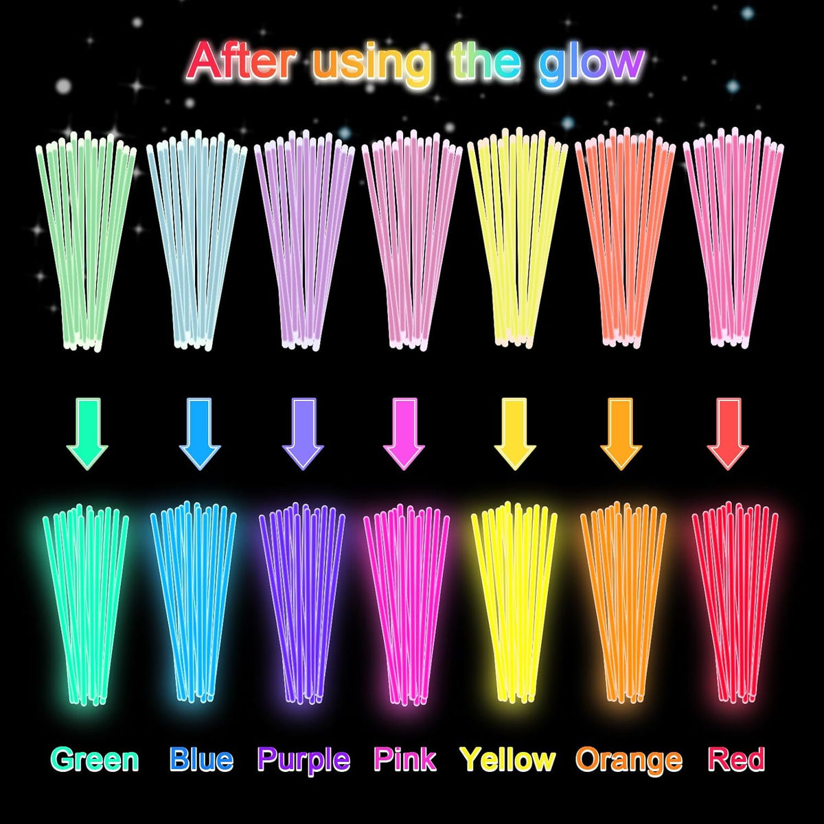 Halloween Glow Sticks Bulk Party Pack- Ultra Bright 50pk Glow in the Dark Party Favors, Glow