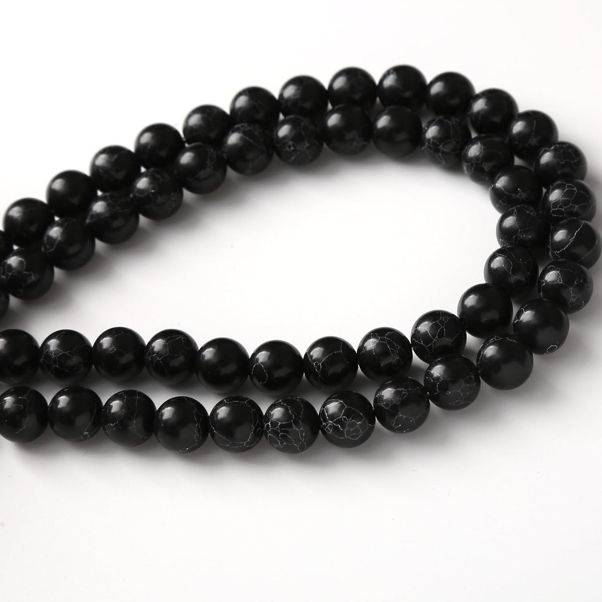 Black Turquoise Stone Beads Gemstone Round Crystal Energy Jade Beads Stone Beads for Jewelry Making