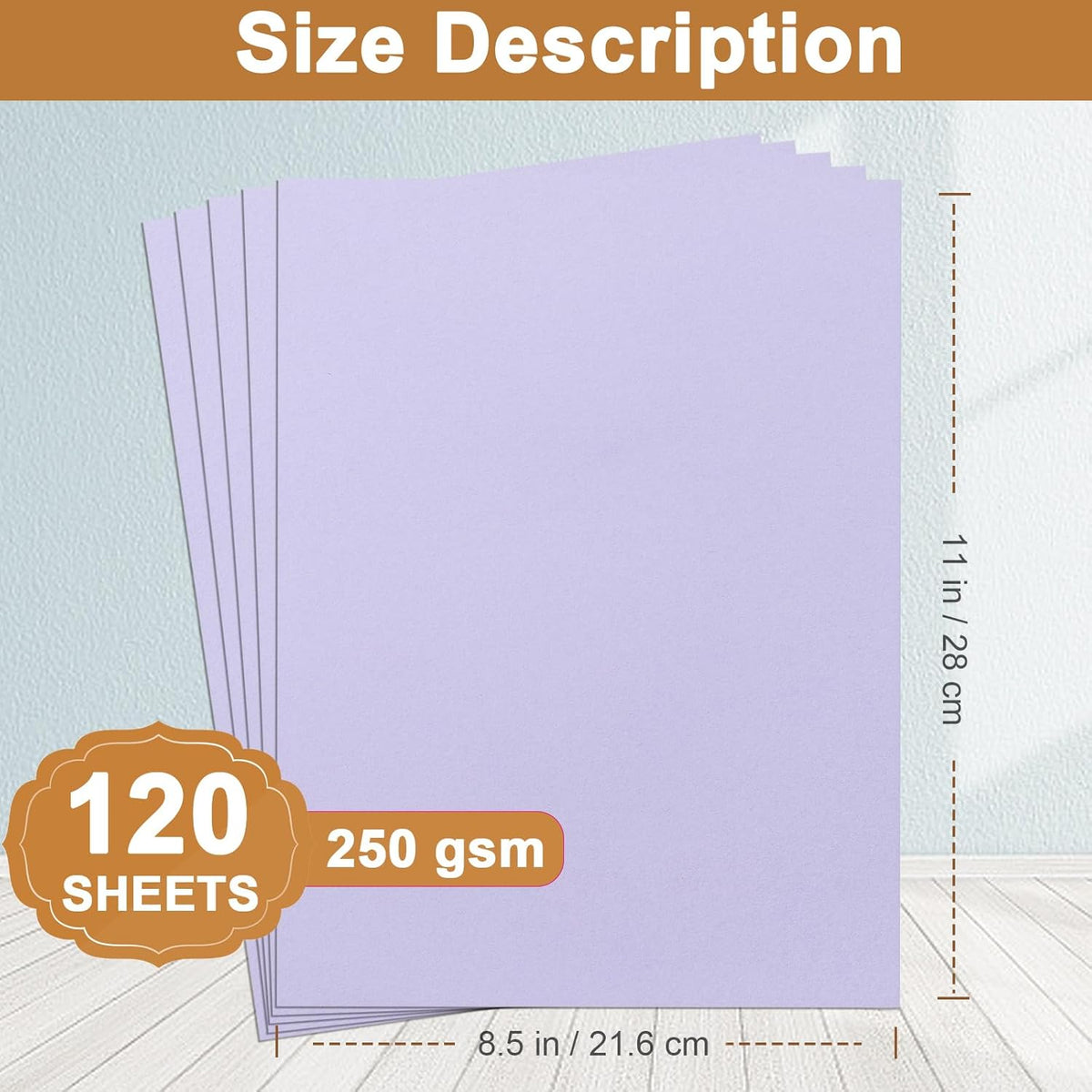 120 Sheets Purple Cardstock 8.5 x 11 Certificate Paper, 92lb Heavyweight Card stock Lavender Paper