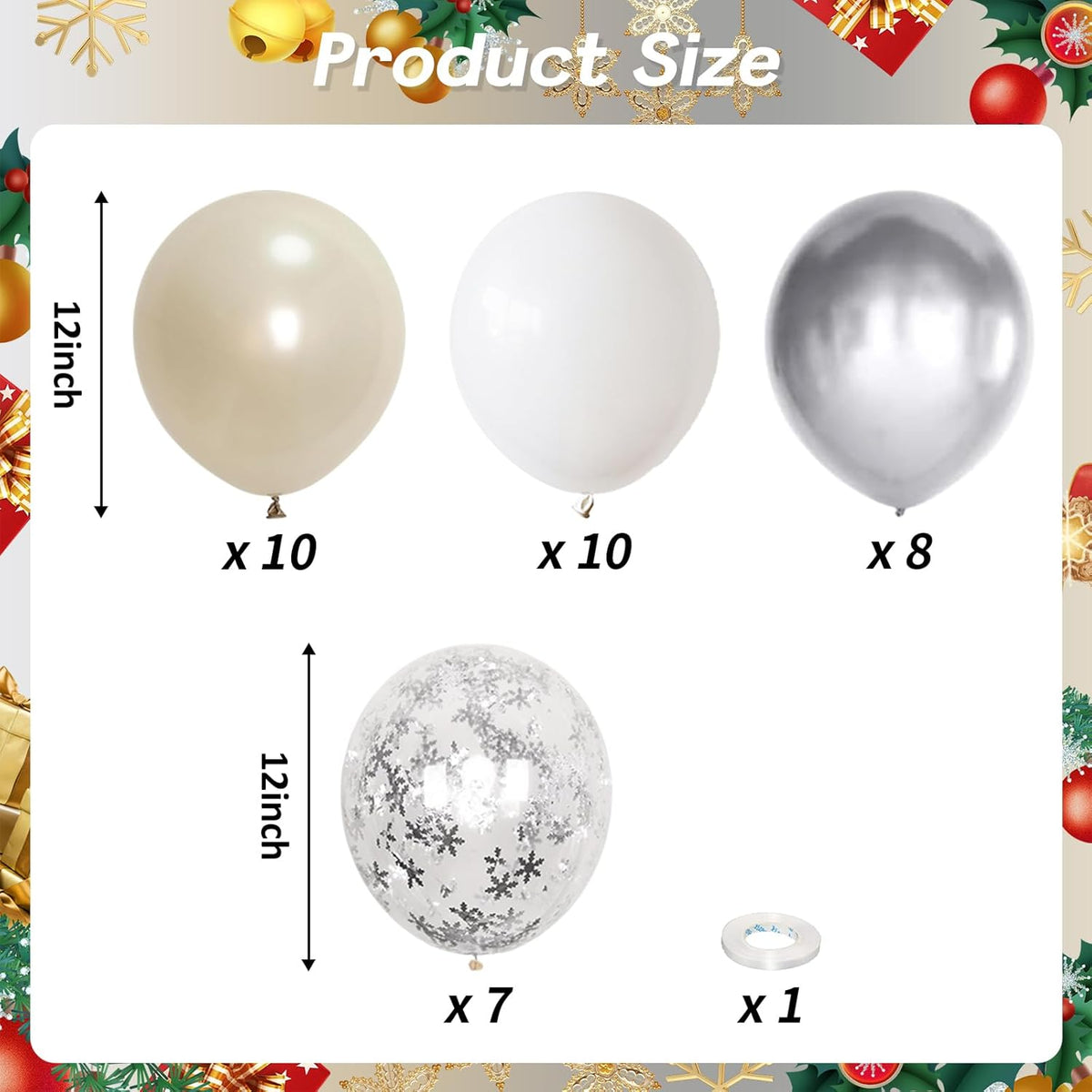 Winter Wonderland Balloons, Pearl White Snowflakes for Ice Wonderland Christmas Baby Shower