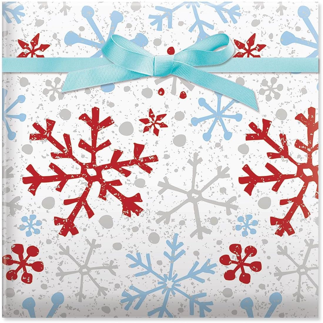 Current Crackle Snowflake Christmas Rolled Wrapping Paper - Premium Jumbo 23-Inch x 32-Foot Gift