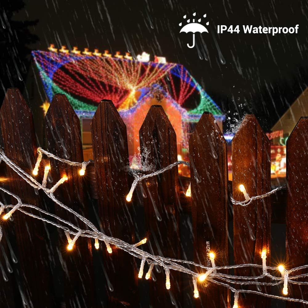 BrizLabs Cool White & Multicolor Christmas Lights, 180ft 500 LED Color Changing String, 11 Modes