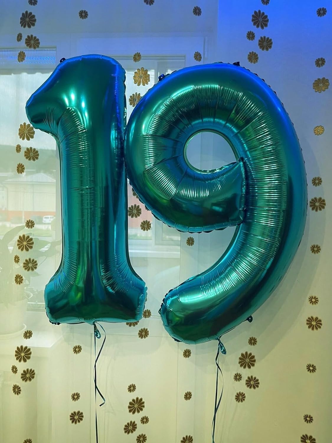 40 Inch Big Teal Blue 9 Balloon Number, Jumbo Giant Happy 9th 19 29 39 49 99 Birthday Party