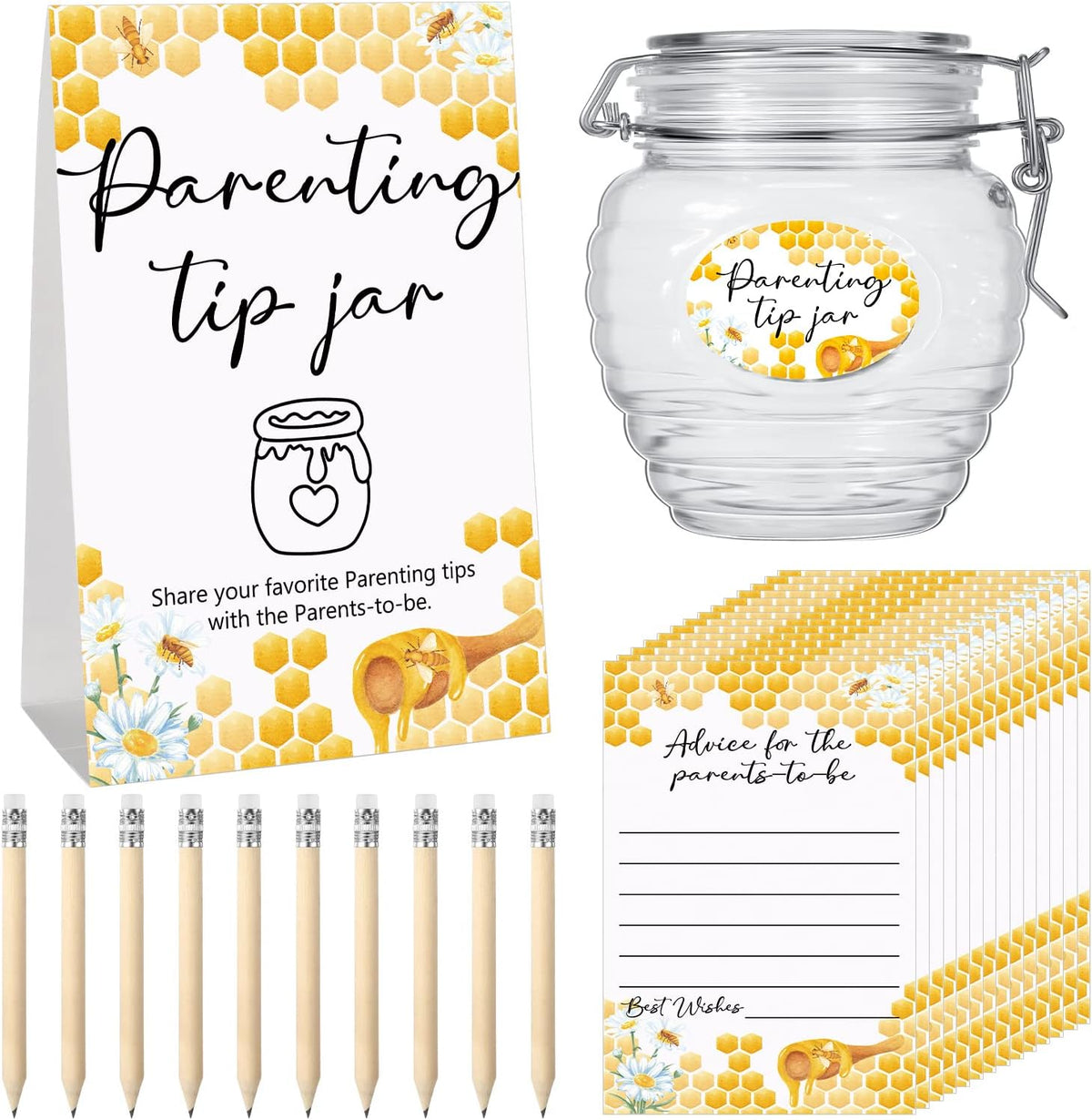 Roowest Baby Shower to Baby Advice Cards for New Parents to Be - Tip Jar Sign for New Parents 60