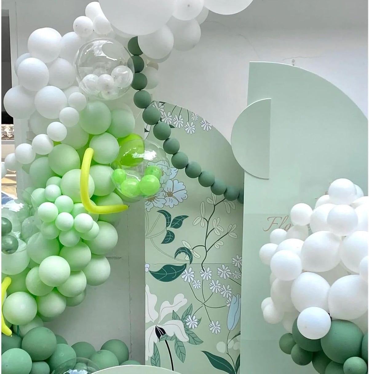 412pcs Pastel Mint Green Balloon Garland Arch Kit 18 12 10 5 Inch Different Sizes Light Latex