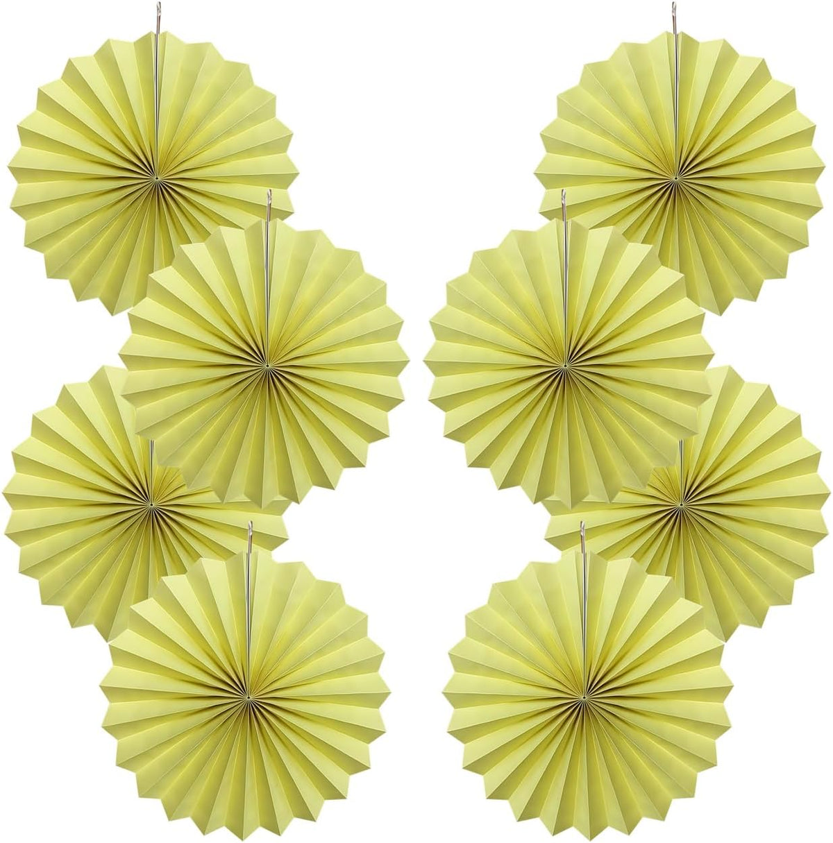 Yellow Hanging Paper Fans,Yellow Accessories Paper Decorations for Party,Color Party