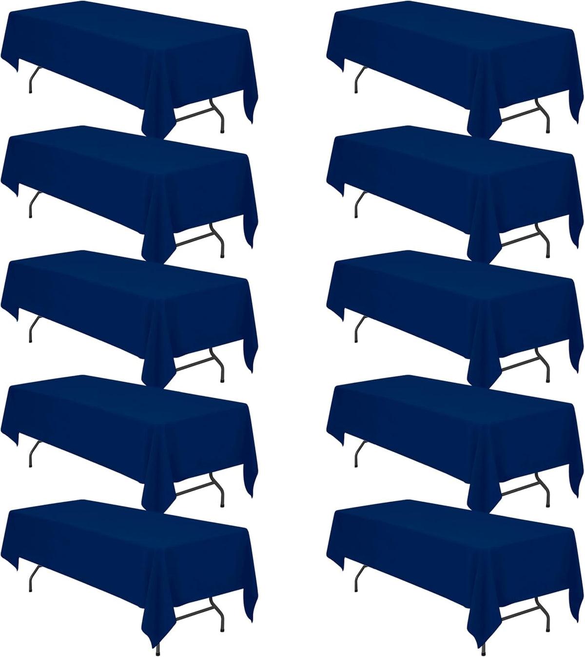 BRILLMAX 10 Pack Navy Blue Tablecloths for 8 Foot Rectangle Tables 60 x 126 Inch - 8ft Rectangular