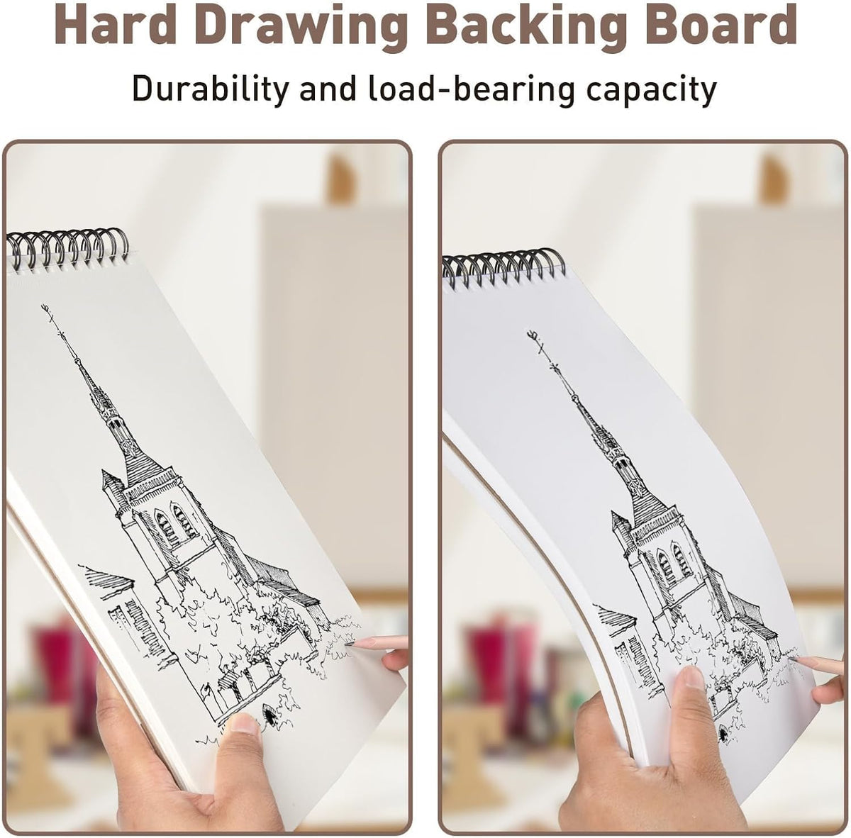 Umriox Small Sketchbook 5.5"x8.5", 3-Pack Sketch Pad (100 Sheets Each), Top Spiral Bound