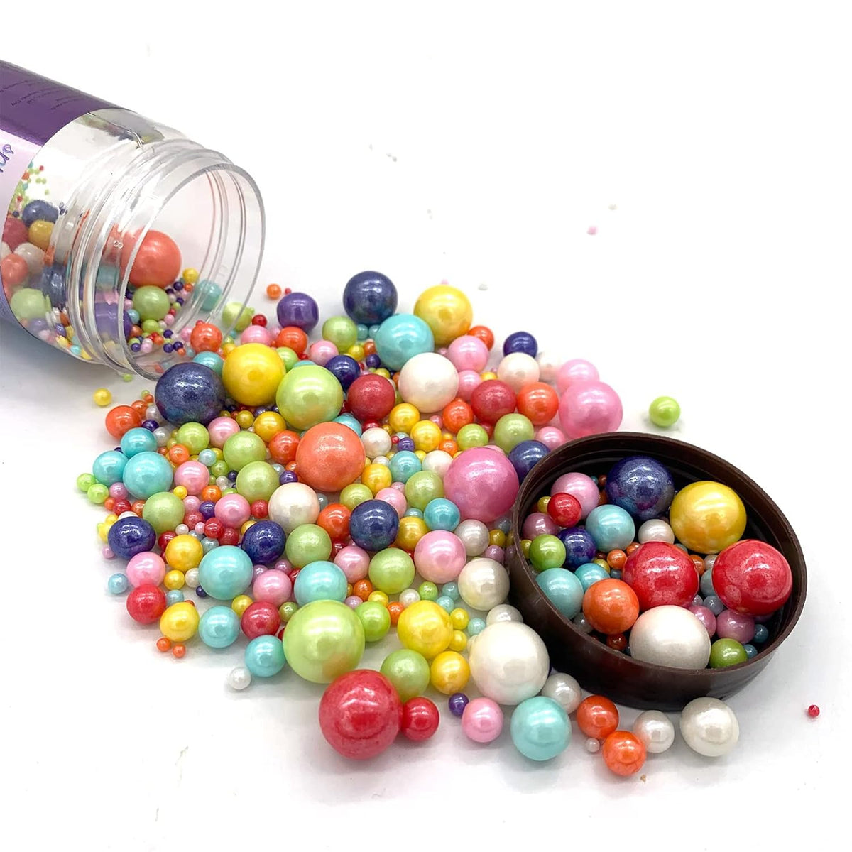 Weraru Edible Mixed Pearl Sugar Sprinkles Candy Mixing Size Baking Edible Cake Decorations Cupcake