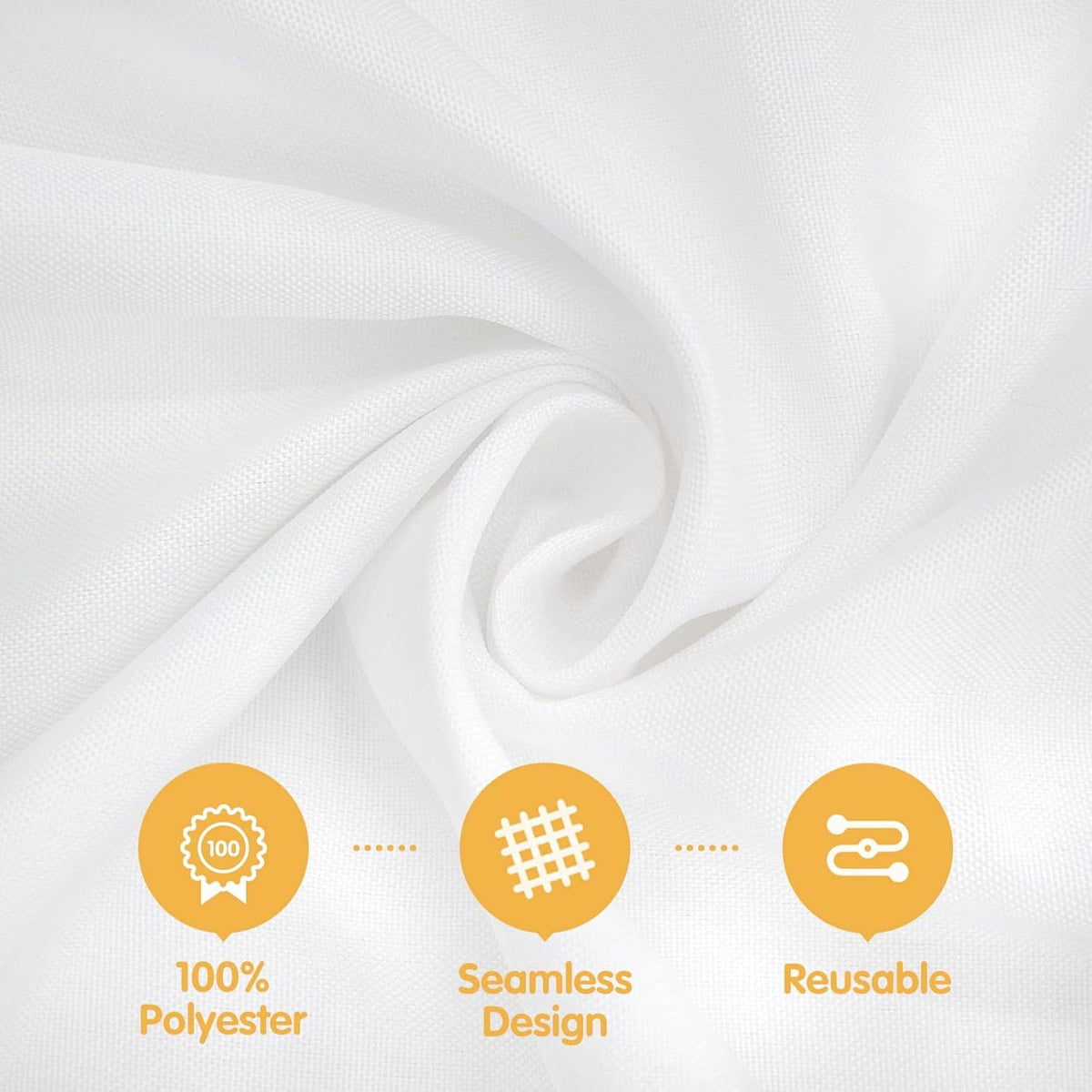 BRILLMAX 8 Pack White Tablecloths for 8 Foot Rectangle Tables 60 x 126 Inch - 8ft Rectangular Bulk