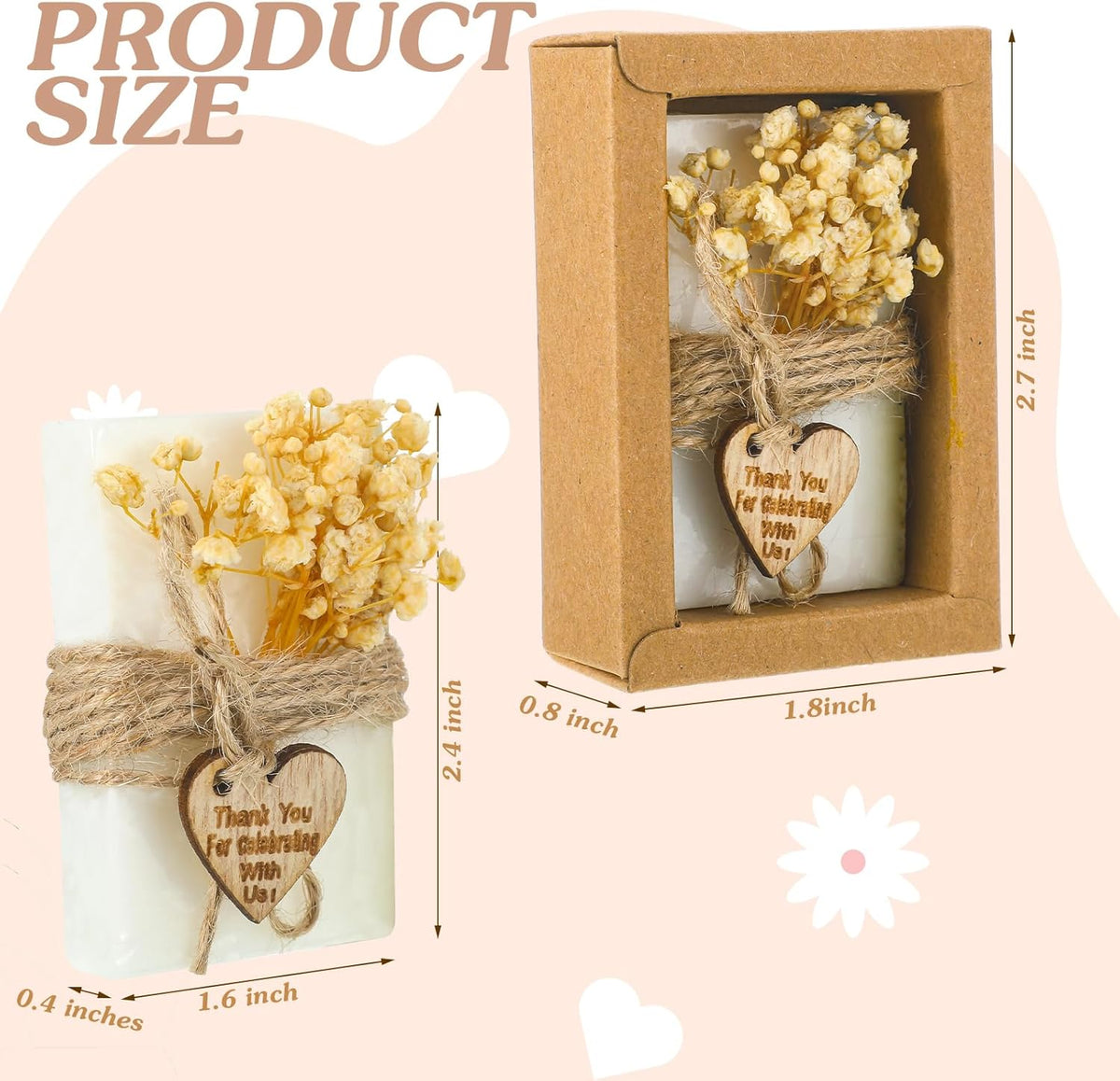 Demissle 30 Pcs Mini Scented Soap Wedding Party Favors Gifts Baby Shower Bridal Shower Handmade