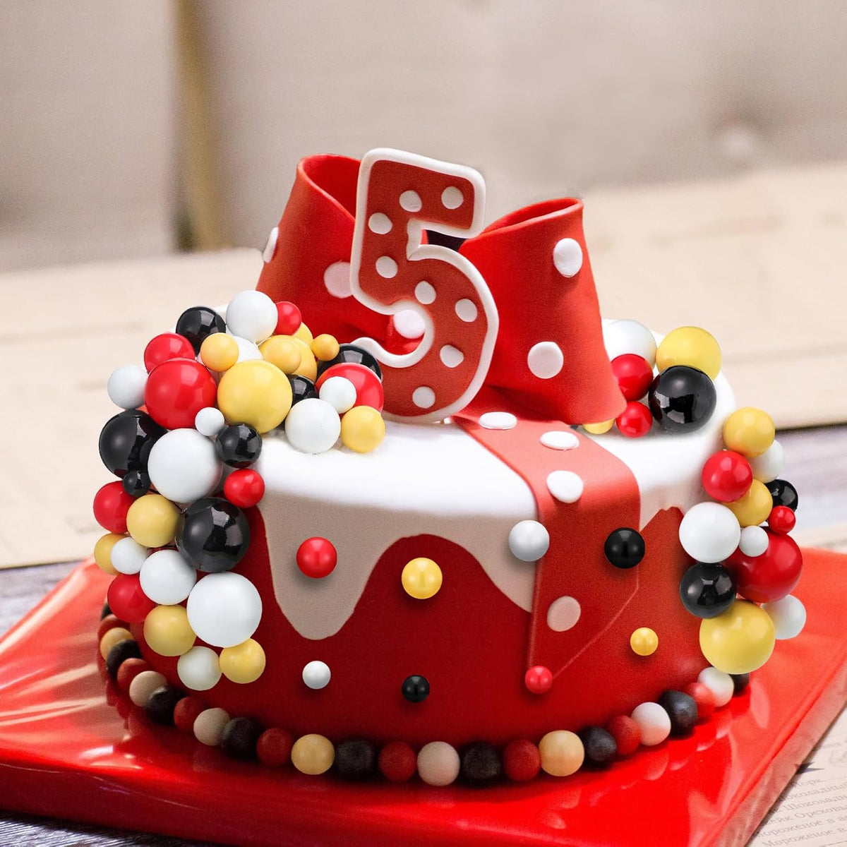 108 Pcs Balls Cake Topper DIY Cupcake Insert Foam Balloons for Cake Baking Wedding Anniversary