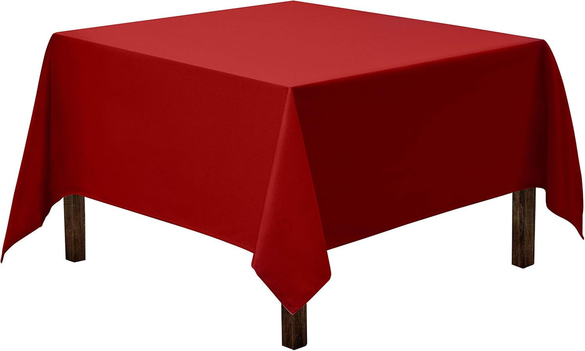 Gee Di Moda Square Tablecloth - 70 x 70 Inch Red Table Cloth for Medium Square or Round Tables