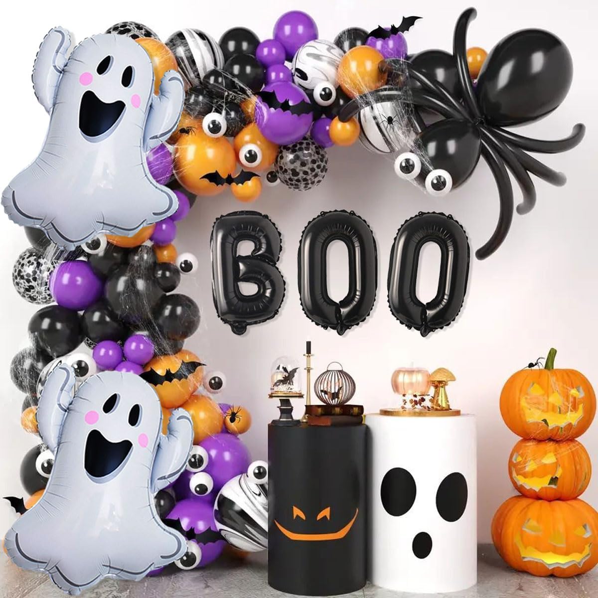 9 Pcs Halloween Balloons White Ghosts Balloons Halloween Foil Balloon for Ghosts Birthday Themed