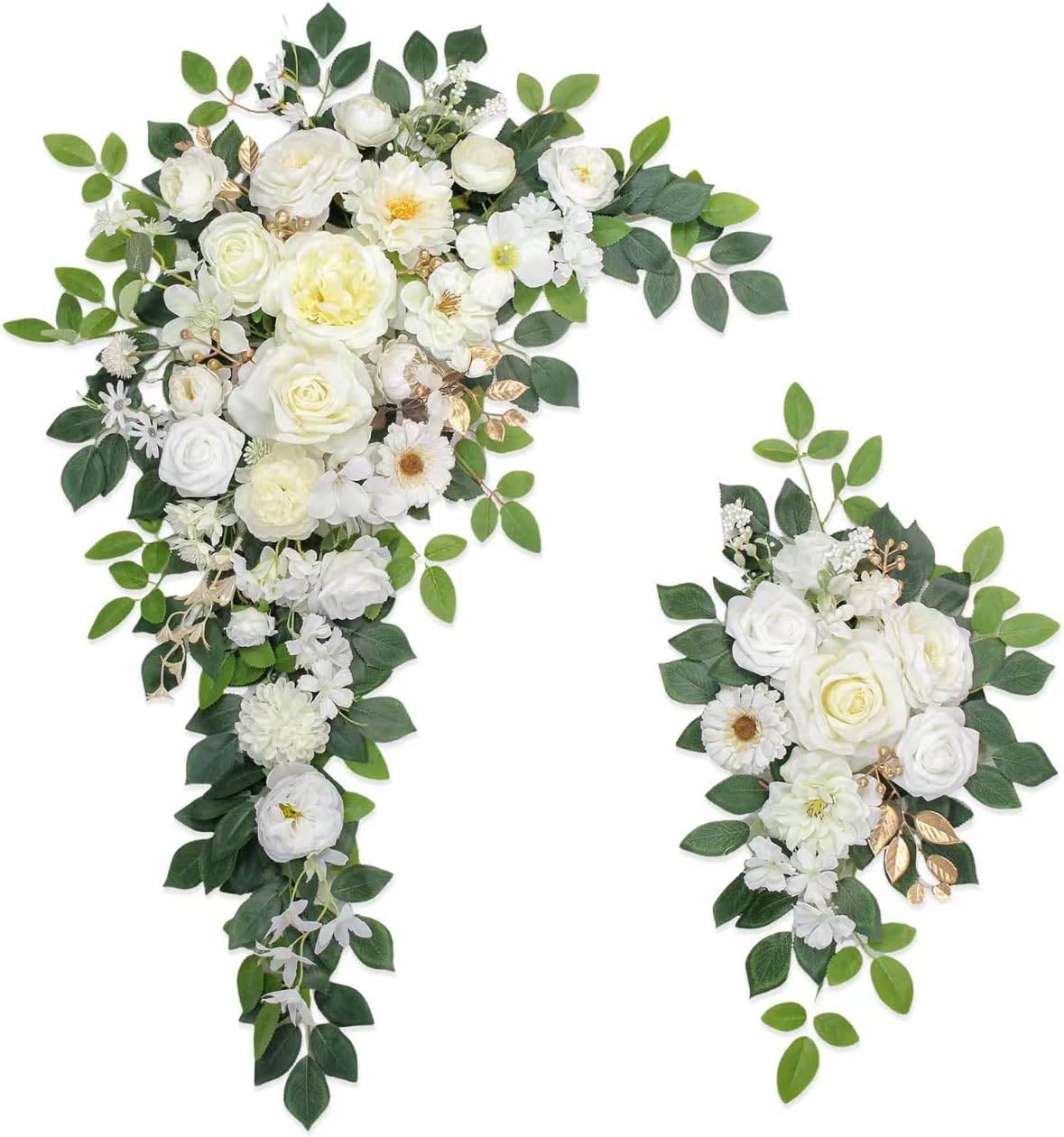 Wedding Arch Flowers,Artificial Flower Arch Decor,2pcs Artificial Flower Arrangement for Wedding