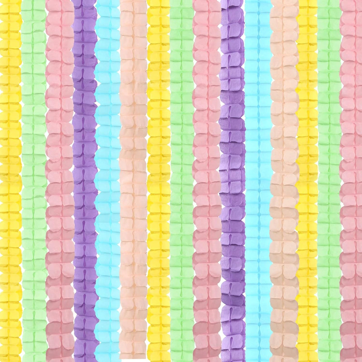Pastel Rainbow Party-Decorations Streamers Garland - 12pcs 4-Leaf Clover Paper Streamer Baby Shower