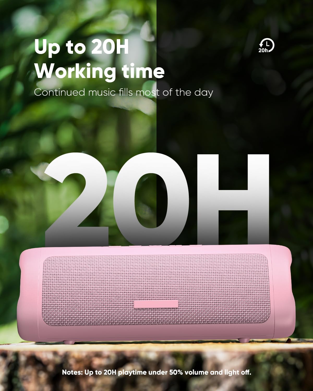 Bluetooth Speaker with HD Sound, Portable Wireless, IPX5 Waterproof, Up to 20H Playtime, TWS