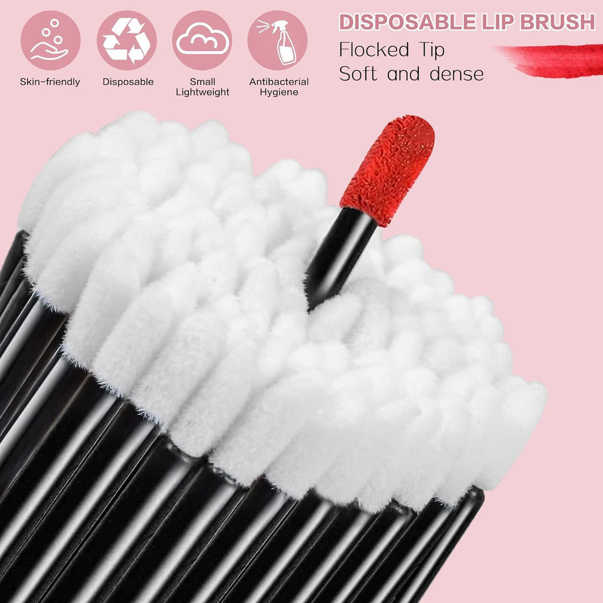 250 Piece Disposable Eyebrow Brush Set - 100 Angled/Round Eyebrow Brushes, 50 Double-End Eyeshadow