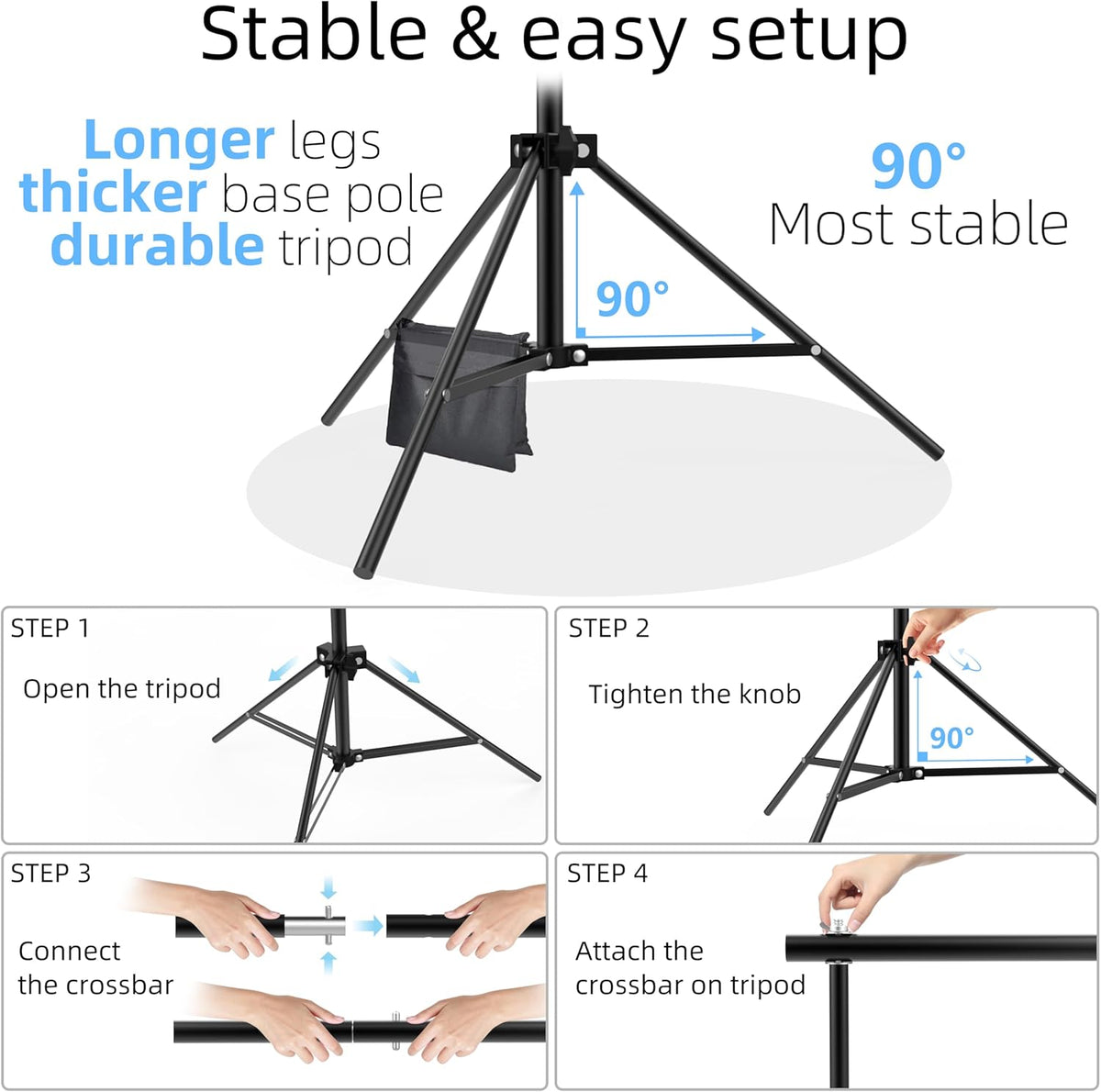 Photo Backdrop Stand, 10x9ft(WxH) Adjustable Photography Backdrop Stand, Aluminum Alloy Studio