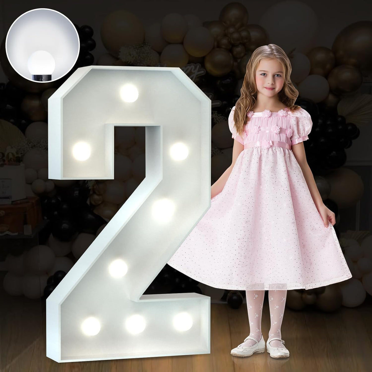 Marquee Numbers 3 Feet Tall Big Light Up Numbers 2nd 21st 25th Birthday Decorations Girl Boy