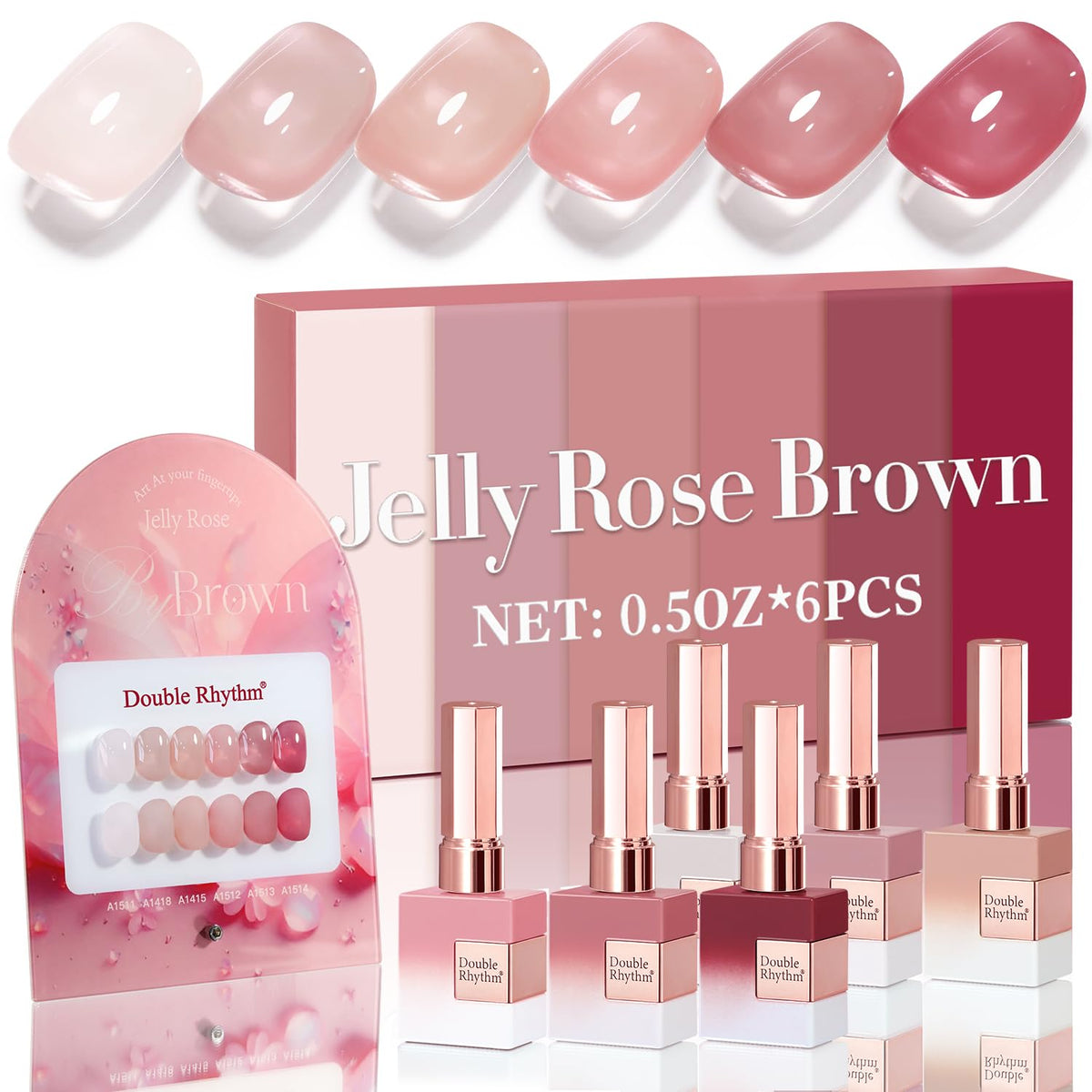 Double Rhythm 6 Pcs 15 ML Gel Polish Set Same Color Same Bottle Soak Off Gel Polish Kit Nail Art