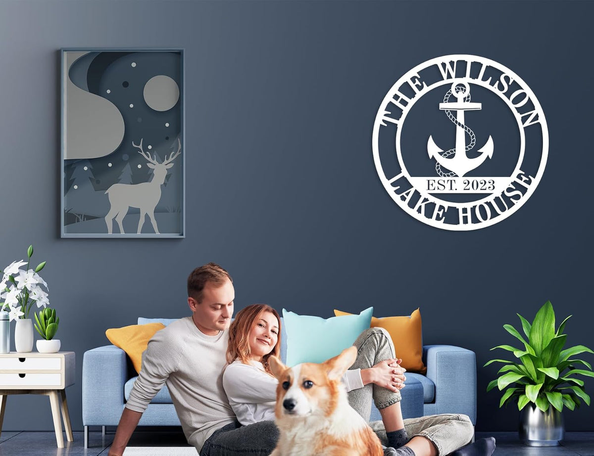 Personalized Lake House Decor, Custom Nautical Wall Decor, Nautical Decor for Home, Outdoor Metal