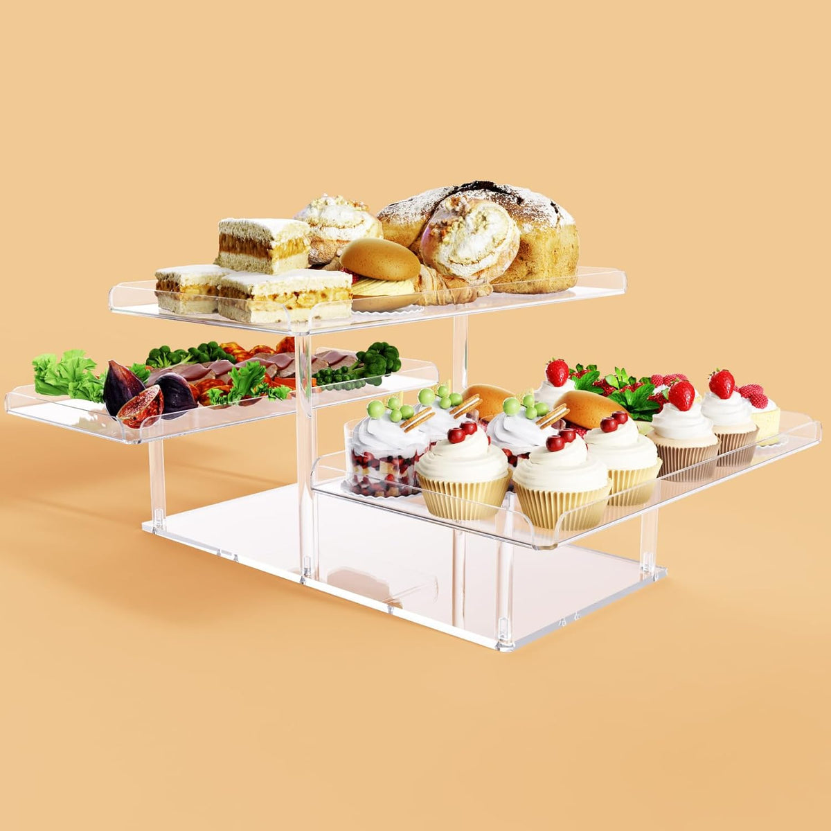 Upgraded Dessert Table Display Set, Acrylic Cupcake Buffet Dessert Risers Stands, Tier Serving