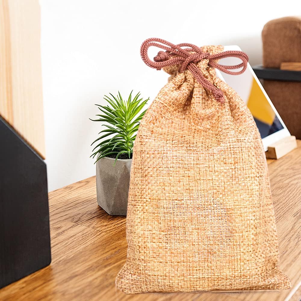 LYSXP 50PCS Burlap Bags with Drawstring，7x9 Inch Drawstring Gift Bag Jewelry Pouches for Wedding