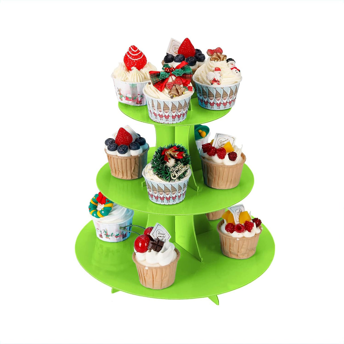 2Pcs 3-Tier Cupcake Stand, Cake Stand holder, Tiered DIY Cupcake Stand Tower for Dessert Table
