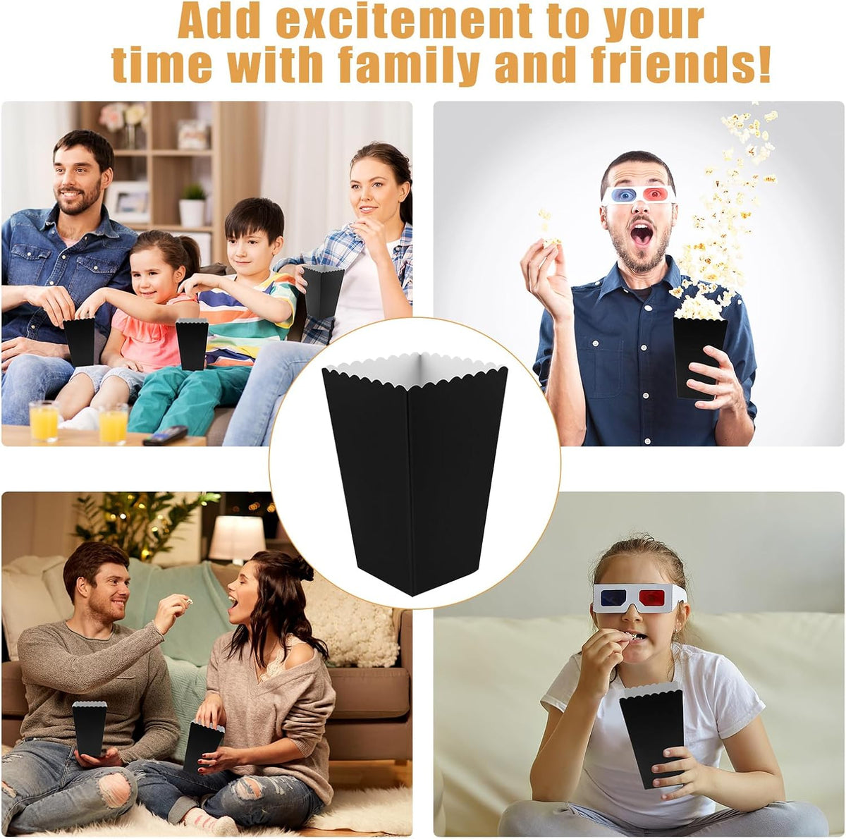 50 Pcs Popcorn Boxes Mini Paper Popcorn Box Cardboard Popcorn Container for Party Disposable Snack