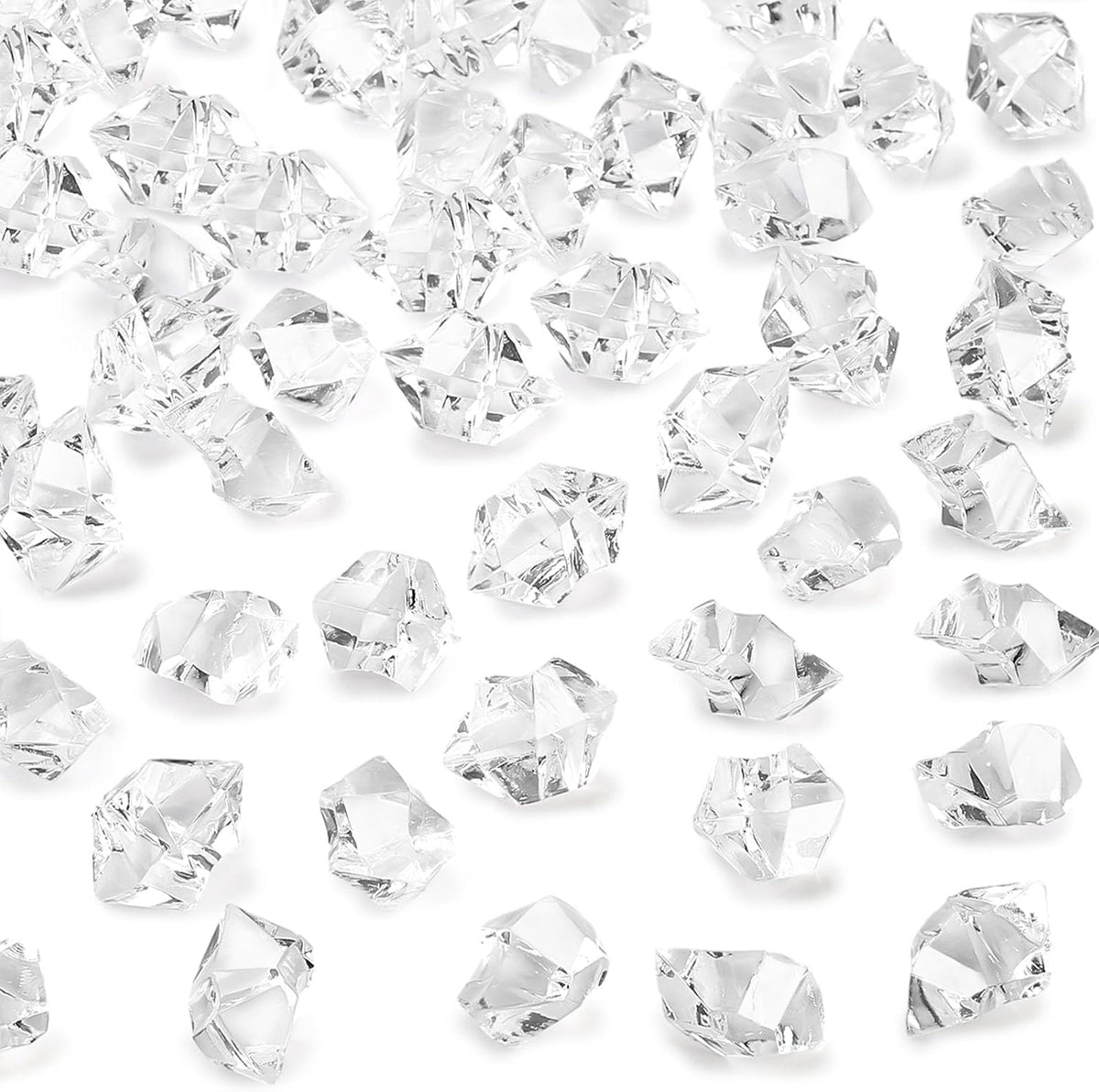 DomeStar Fake Ice, 150PCS Fake Diamonds, Plastic Diamonds Acrylic Rocks Vase Fillers for