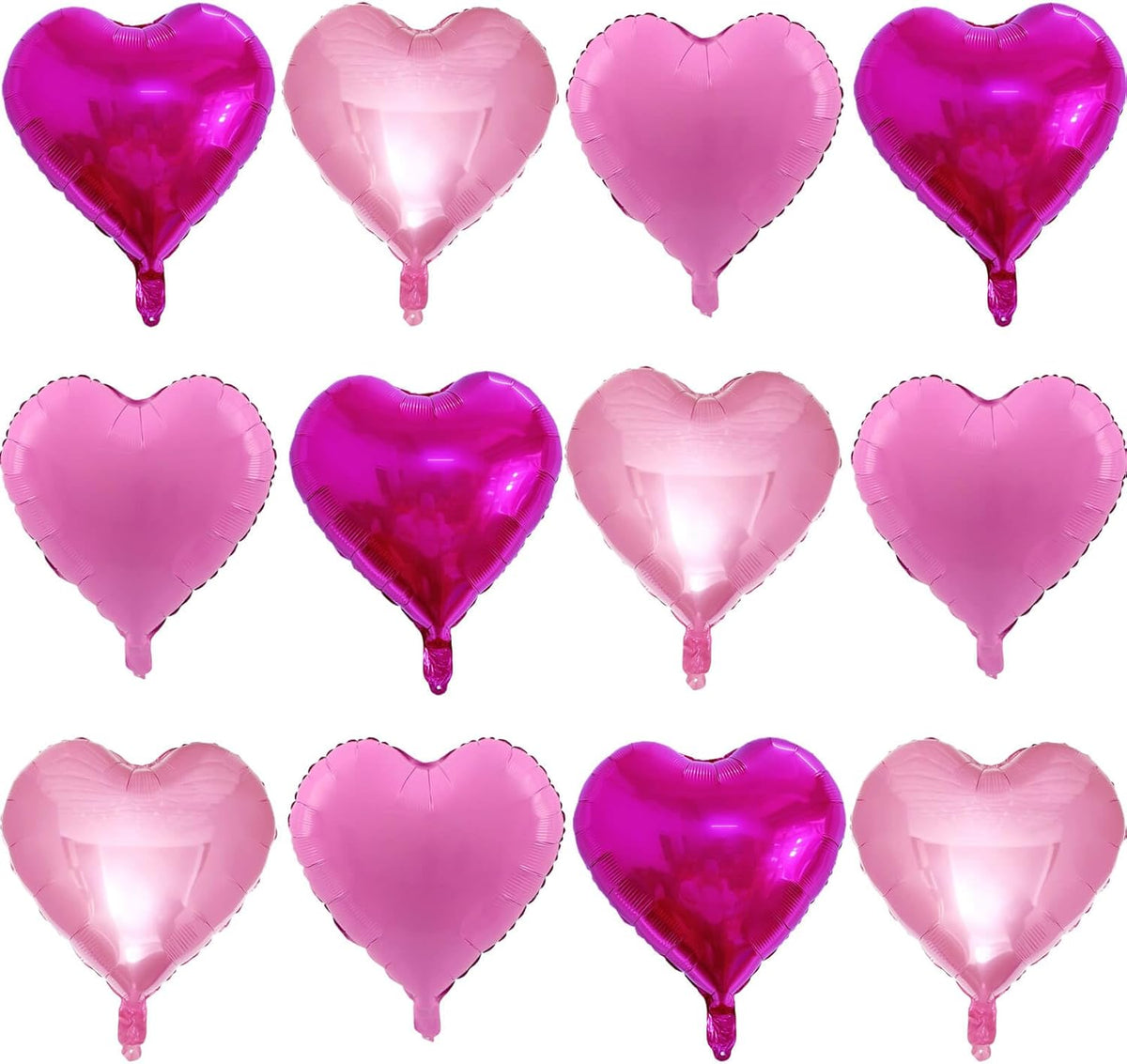 Pink Heart Shaped balloons Pack of 12,18 Inch Love Valentine Balloons Heart Romantic Balloons For