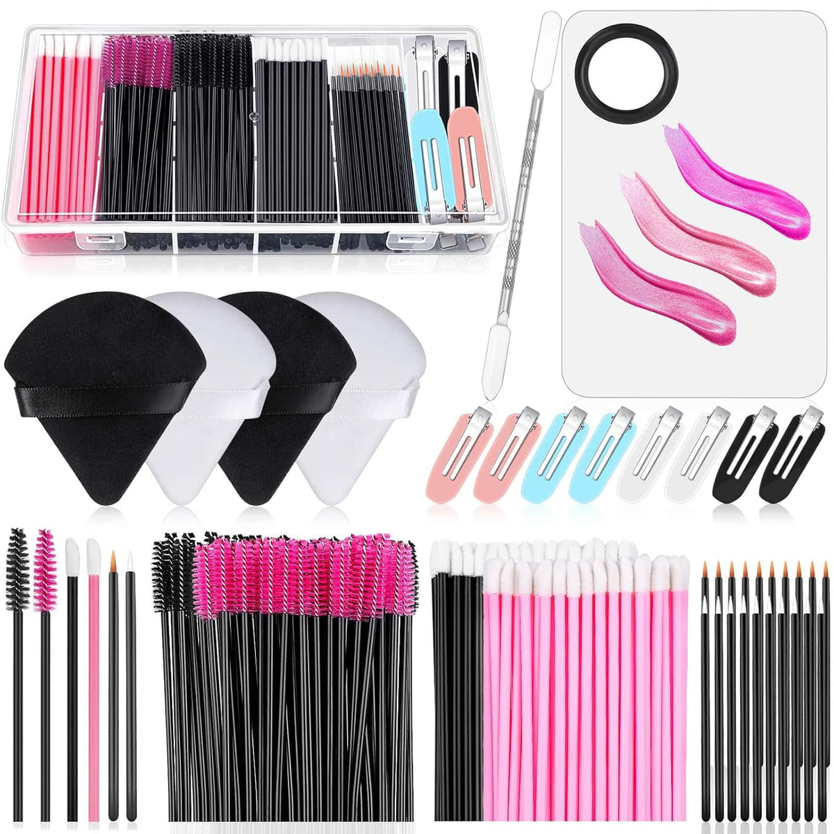 Disposable Makeup Applicators Accessories Kit Makeup Artist Supplies with Mixing Tray Mascara