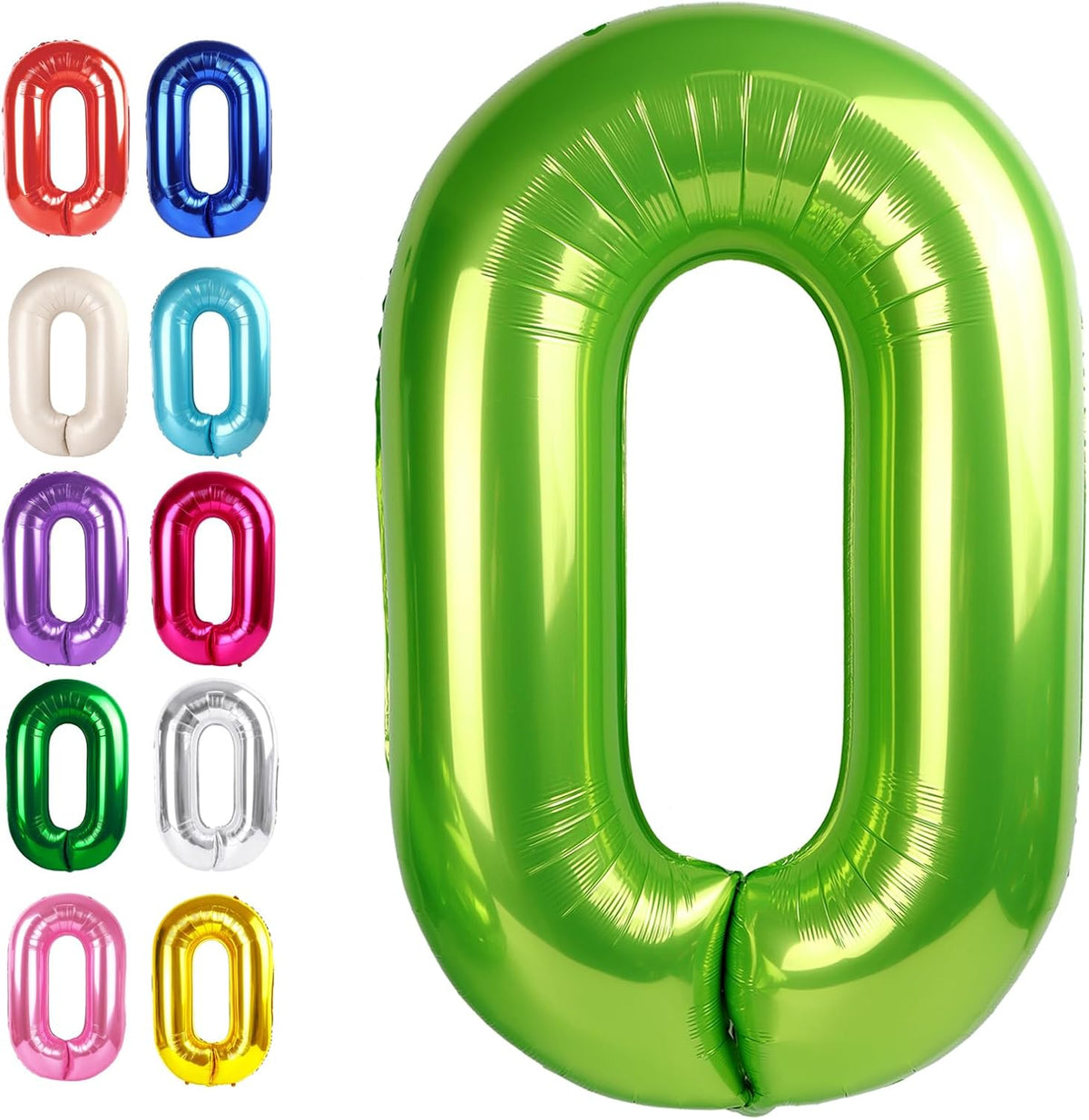 Light Green 40 Inch 0 Number Balloons, 0 Decorations for 10 20 30 40 50 60 70 80 90 100 Birthday