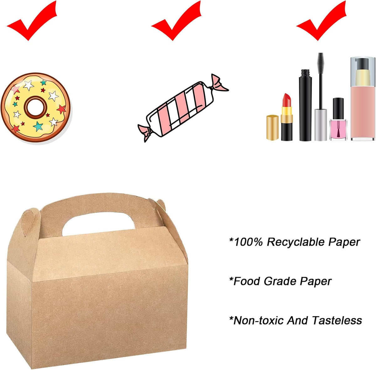 Xxcxpark 24 PCS Brown Kraft Gift Boxes 6.25x3.5x3.5, Decorative Party Favor Gift Packaging Box with